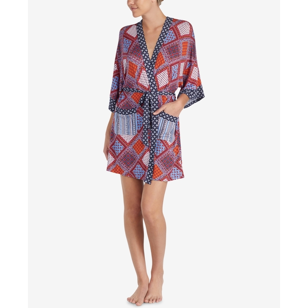 Layla Womens Headband With Printed Short Robe,Large/X-Large